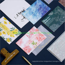 Hot Stamp Flower Printing Greeting Paper Card with Envelope